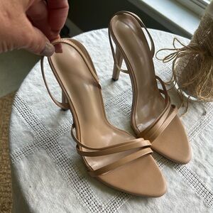 Elegant Tan Strappy Heels